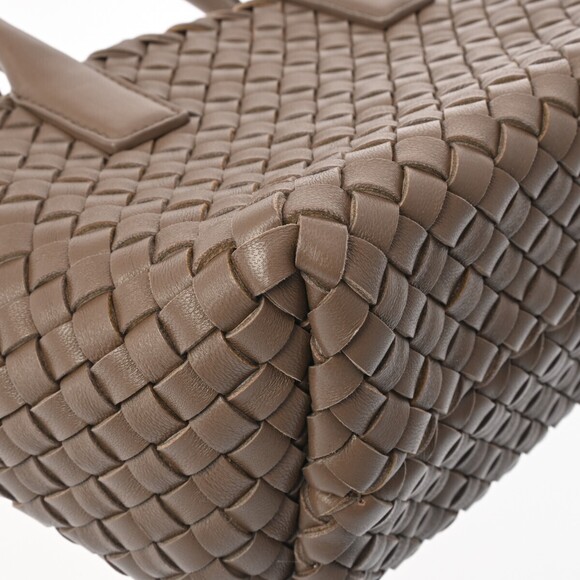 BOTTEGA VENETA Intrecciato Cabamini Taupe Gray Lambskin Handbag - Picture 5 of 9